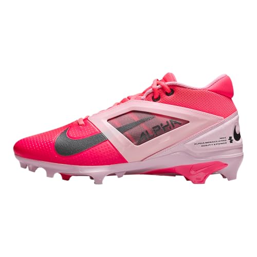Nike Alpha Menace 4 Pro Football Cleats (HJ4568-600, Racer Pink/Pink Foam/Dark Smoke Grey/Dark Grey) Size 11.5