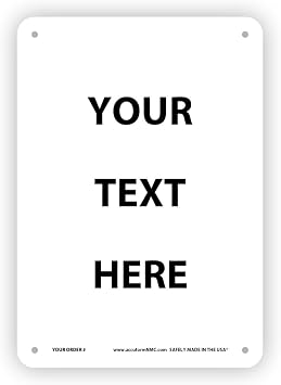 Custom Metal Sign with Your Text Here Personalized Message
