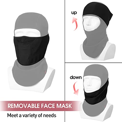 Aiwolu Balaclava Face Mask For Cold Weather Thermal Ski Mask Men Skiing Snowboard Motorcycling Black #TOP4