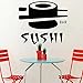 Abkbcw Sushi Bar Pegatinas de Pared Comida Japonesa Vinilo calcomanías Restaurante Cocina Pegatinas Sushi Tienda decoración de la Ventana Mural 84x95 cm