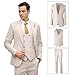 Mens Suit Slim Fit 3 Piece Double Breasted Beige Suit Men Formal Tuxedo Set Casual Wedding Groom Suits Large