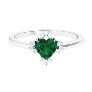 1CT Emerald Ring for Women S925 Sterling Silver/10K/14K/18K Gold Heart Cut Emerald for Women Personalized Emerald Ring Engagement Wedding Band Luxury Jewelry for Women Her