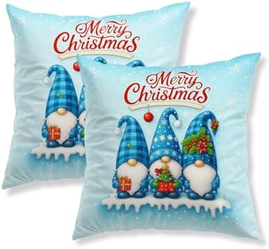 IVN 2PCS Christmas Decor Throw Pillow Covers 18x18 Inch Set of 2 ...