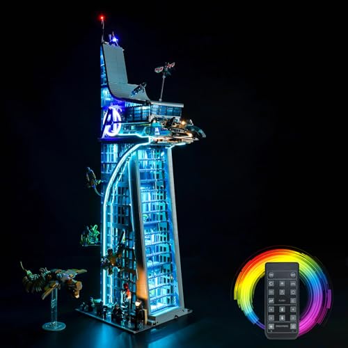 Hilighting Upgraded Led Light Kit for Lego Avengers Tower Battle Building Toy Set, Remote Version Compatible with Lego 76269, Gift Idea for Boys, Girls and Kids (Model Not Included)