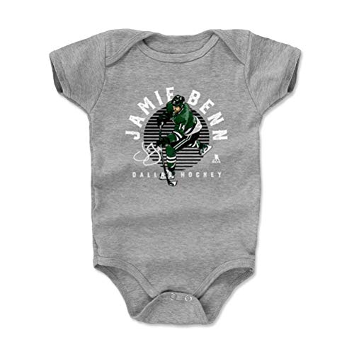 500 LEVEL Jamie Benn Dallas Baby Infant One Piece Bodysuit (3-6 Months, Heather Gray) - Jamie Benn Emblem K WHT