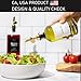 Verspace - Clear Glass Olive Oil Dispenser Bottles For Kitchen With Silicone Tray & 40 Labels, Soy Sauce Dispenser, Coffee Syrup Dispenser, Olive Oil Bottles Set Of 2, Gold