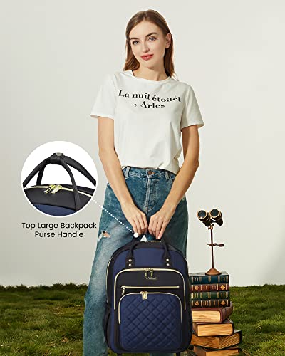 Image of LOVEVOOK Laptop Backpack for Women, Fashion Travel Work Commuter Backpack Purse with USB Port, Lightweight Casual Daypacks, Nurse Teacher College Computer Bag, Fit 15.6 inch Laptop