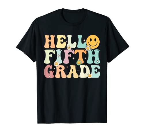 Hello 5th Fifth Grade Groovy Back To School Teachers Student T-Shirt
