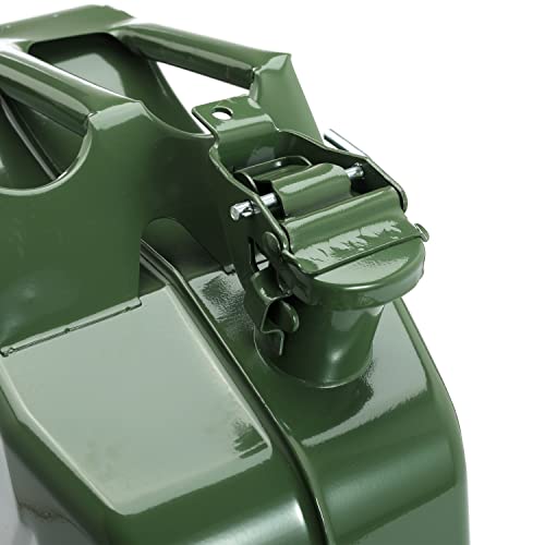20L 5 Gallon Stainless Gas Can Fuel Cans And Spout System Fuel Power Emergency Backup Tank With Flexible Spout Metal Steel For Cold-Rolled Plate Gasoline Cars Trucks Equipment Station, 2 Pack Green #TOP4