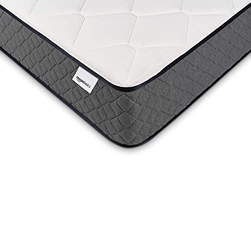 Amazon Basics Hybrid Mattress, Medium Feel, Memory Foam, Motion Isolation Springs, 12 Inch, Full, White & Gray #TOP3