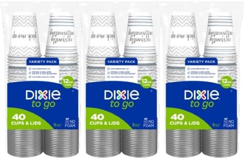 Dixie To Go 12 OZ Paper Coffee Cups with Lids (240)