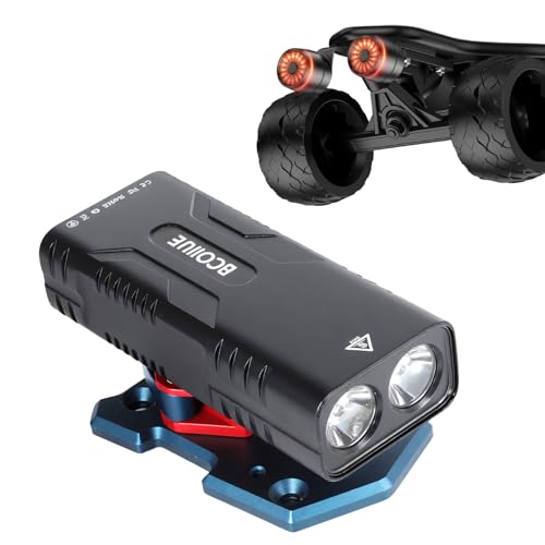 Electric Skateboard Lights and Smart Tail Lights,3000 Lumen 10000 mAh Running time 70H Long Battery,All Aluminum Heavy Duty led Skateboard Headlight with Quick-Release mounting Base