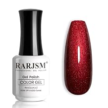 RARJSM Chameleon Gel Nail Polish Black to Red Multichrome Chameleon Color Changing Glitter Chrome GelPolish Curing Requires Sparkle Shimmer Nail Gel Varnish Soak Off DIY at Home Salon 15ml