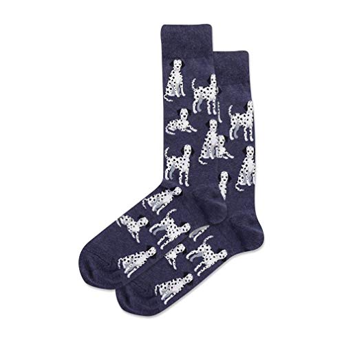 Hotsox Men's Dalmatian Crew Socks 1 Pair, Denim Heather, Men's 10-13