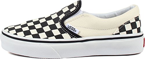 Vans Vans Kids Unisex Classic Slip-On Shoes, Size 2, Color (EO1) (Checkerboard) Black/White