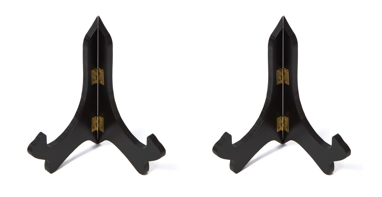 Chevalet de présentation pliable à charnière en bois noir stable lot de 2