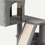 Amazon Basics Cat Tree for Indoors Cats, Multi-Level Cat Tower Cat Condo with Scratching Post, Cozy Hammock and Perches for Adult Cats, Interactive Dangling Ball, L – 60.1” (152.7cm) H, Grey