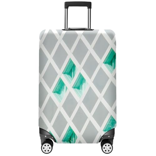 Travel Luggage Cover Suitcase Protector Scratch-Resistant Fit Not Included Suitcase Green, White, And Gray Illustration L-26-28in
