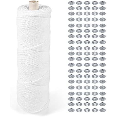 VABNEER Kerzendochte für Kerzen, 1 Rolle 100m Geflochtene Dochte Cover