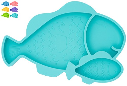 HEXATAL Non Slip Silicone Suction Plate/Bowl for Feeding Babies, Toddlers and Kids