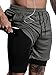 Livonmone Sport Shorts Herren Sommer 2 in 1 Kurze Hosen Schnell Trocknend Laufshorts Fitness Joggen Traininghose Running Sporthose mit Taschen (XL, C Grau)