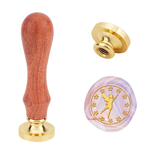 SUPERDANT 25mm シーリングワックス シーリングスタンプ 取り外し可能 桜 妖精図案 ワックスシールスタンプ シーリング ワックス 手紙封印 シンボルスタンプ 封蝋 結婚式 クリスマスカードの飾り 祝福 告白 記念日 誕生日 祝い 印章 印鑑 メッセージカード