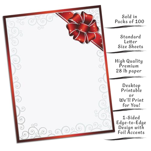 PaperDirect Charming Christmas Assortment Stationery, Letters, Cards, Invites, Border Papers, Letterhead 8.5 x 11, 25 or 100 sheets, Elegant Premium Business Corporate Writing Paper - Image 5