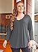 BELAROI Womens Plus Size Tunic Tops 3/4 Sleeve V Neck T Shirts Basic Tee Loose Blouses with Pocket(3X,Deep Gray)