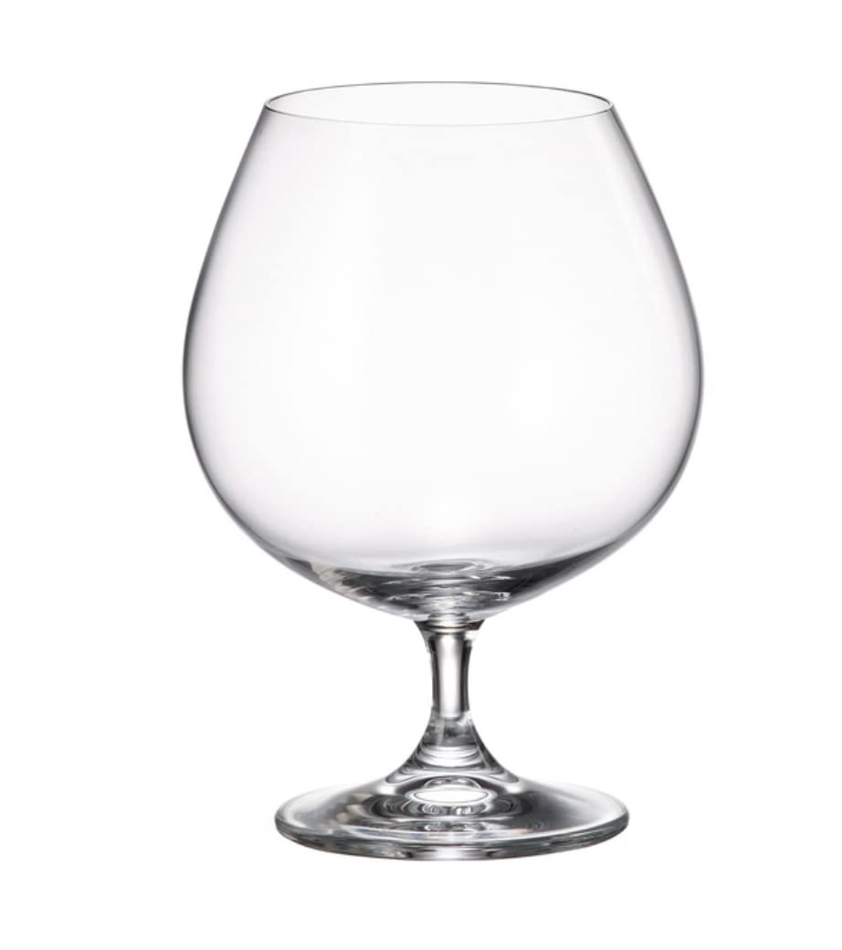 Copas de coñac Crystalite Bohemia para catar brandy con amigos juego de 6