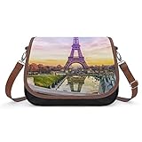Sac à Main pour Femme en Cuir Sac à Bandoulière Imprime Sacs d'épaule Sacs Créateurs Originaux Elégant Tour Eiffel Paris