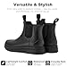 planone All-Day Comfort Short Rain Boots for Women, Supportive Arch Support Chelsea Boots, Fashion Waterproof Ankle Muck Boots, Non-Slip Rubber Shoes with Removable Cushioned Insole