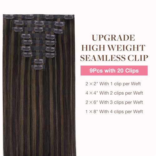 Image of GOO GOO Seamless Clip in Hair Extensions Real Human Hair Remy Extensions