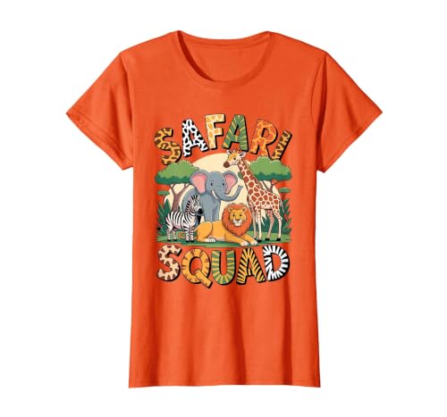 Cool Safari Costume for Men Women Kids Adult African Safari T-Shirt, Women, Orange, Small
