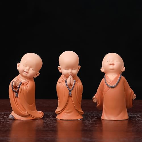 Set de 3 Figuras de Buda Risueño de Resina miniatura 1