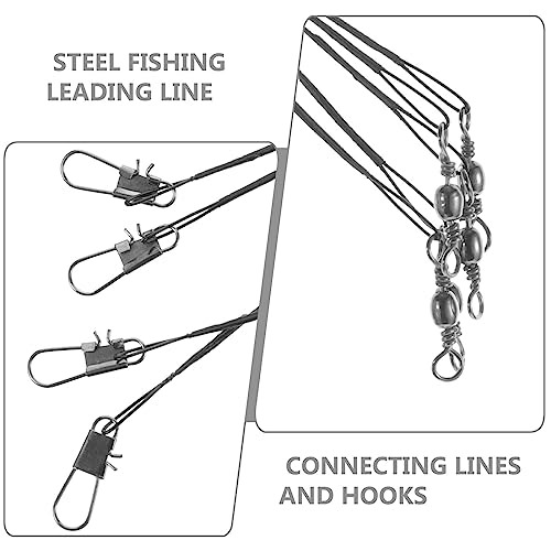 Todolomy 100 piezas líderes de pesca portátiles miniatura 3