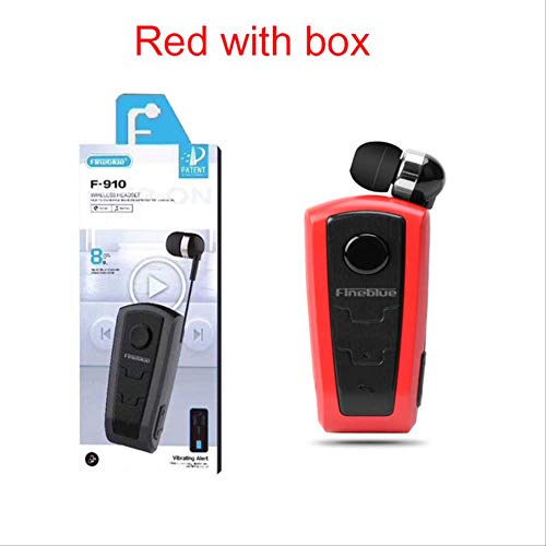 Auricular Bluetooth inalámbrico en la oreja con vibración inteligente en color rojo