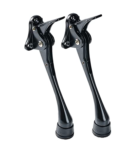 Home&I Kickdown Door Stopper, 6-Inch Commercial Heavy Duty Doorstops Holder Kick Door Kickstand Height-Adjustable Rubber Foot (2 Pack-Black) #TOP28