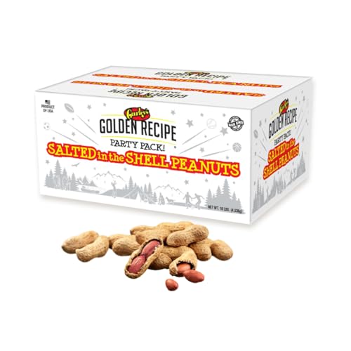 Gurley's Premium Peanuts In-Shell, Fire Roasted & Salted In Shell Peanut, Bulk Party Pack, 10 lb Box – Dry Roasted Peanuts Salty Snack for Events & Gatherings