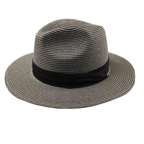 Chapeau de paille extra large gris pour vos journées à la plage et voyages d'été