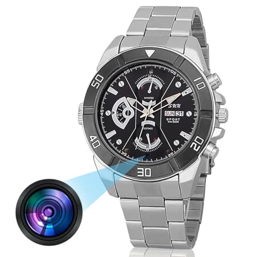 Image of m mhb New Full HD 1080p Security Camera HD Spy Wrist Watch Camera Surveillance Indoor Outdoor Hd Video Recording with Inbuilt 32GB SD Card