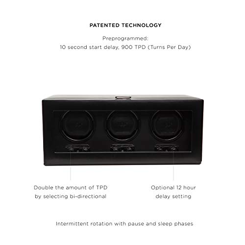 Wolf 270202 Heritage Triple Watch Winder With Cover, Black #TOP1
