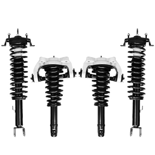 Detroit Axle - 4pc Struts for 2001-2006 Chrysler Sebring Dodge Stratus, 2 Front Struts Coil Spring w/Upper Control Arm Assembly 2 Rear Struts w/Coil Spring 2002 2003 2004 2005 Replacement