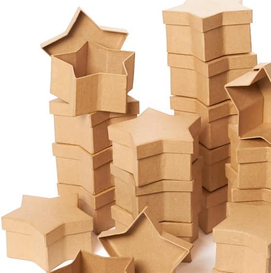 【PAPIER-MACHE STORAGE CONTAINER】 Vintage Small Decoupage Papier Mache Cardboard 3-drawer