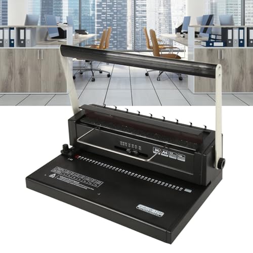 Spiraldraht-Bindemaschine für A4/A5-Bindung, 120 Blatt, Stanzung von 12 Blatt 80 G, 34 Quadratische Löcher