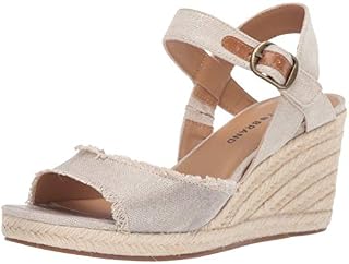 Lucky Brand Women's MINDRA Espadrille Wedge Sandal, Natural/plat, 8.5 M US