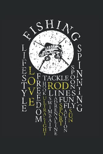 Fishing Retro Rod Vintage Definition Catch Book Design Hook Pattern: NOTEBOOK - Funny Angler Fishing Rod Tackle Pattern, Gift Idea - A5 (6x9) - 120 ... - Diary, Journal, Note, Book, Sketch, Planner image 2