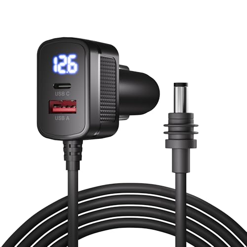 Cargador de coche Starlink Mini con pantalla de voltimetro cable CC de 10 y 3 pies y QC 3.0