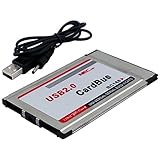 Ahvqevn PCMCIA - USB 2.0 CardBusデュアル2ポート480Mカードアダプタ ラップトップPCコンピュータ用