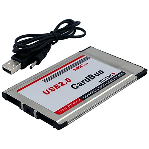 Jpdisdd Adaptateur pour carte PCMCIA Un USB 2.0 CardBus Dual 2 ports 480M pour ordinateur portable