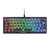 MARSGAMING MKMINIPRO, Teclado Mecánico Ultra-Compacto 60%, Switches Mecánicos Hot-Swappable, Iluminación RGB Chroma, Teclado Gaming Antighosting, Multiplataforma, Switch Marrón, US, Negro